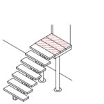 TreppenStore DOLLE Gardentop | 80 cm und 100 cm breit | Bausatz von 2-15 Stufen Zeichnung-aussentreppe-gardenstep-antrittspodest-300dpi-02-CMYK-Schraffur