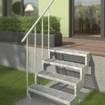 TreppenStore DOLLE Gardentop | 80 cm und 100 cm breit | Bausatz von 2-15 Stufen aussentreppe-dolle-gardentop-gitterrost-0409974-ma01