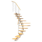 TreppenStore Mittelholmtreppe DOLLE Frankfurt mittelholmtreppe-dolle-frankfurt-2gew-birke-11st-weiss-edelstahlstab-0630250-0630358-f-ae
