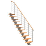 TreppenStore Mittelholmtreppe DOLLE Frankfurt mittelholmtreppe-dolle-frankfurt-gerade-buche-11st-grau-edelstahlstab-f-ae